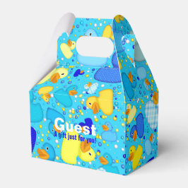 Ducks-n-Dots-Style-3-blau, 2-GABLE-FAVOR-BOX Geschenkschachtel