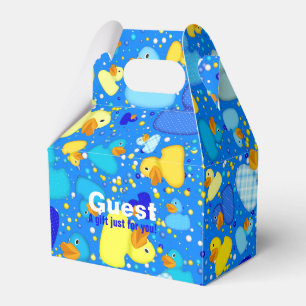 Ducks-n-Dots-Style-3-blau, 3-GABLE-FAVOR-BOX Geschenkschachtel