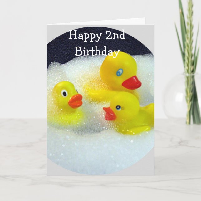 DUCKS WÜNSCHEN IHNEN EINEN ***GLÜCKLICHEN 2. GEBUR KARTE (Vorderseite)
