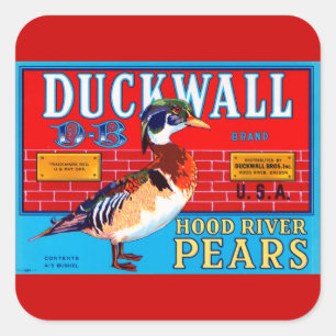 Duckwall Hood River Birnen Quadratischer Aufkleber