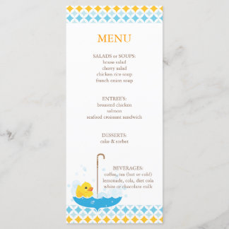 Ducky Babyparty-Gummimenü Menükarte