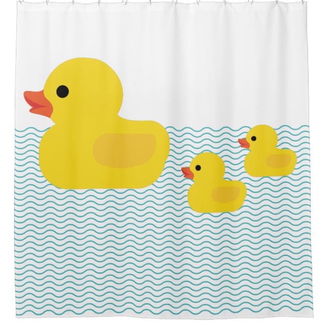 Ducky Badewannen-Gummiwellen Duschvorhang (Vorderseite)