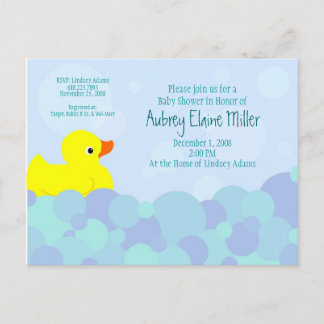 Ducky Bubble Bath Einladungspostkarte