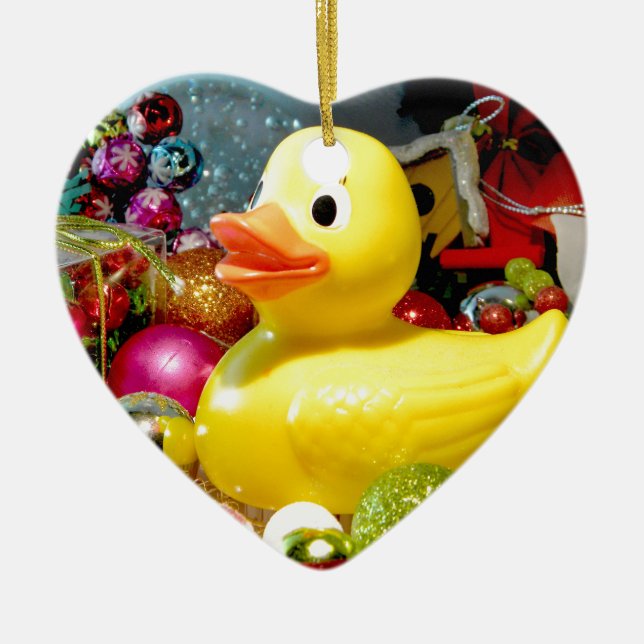 Ducky Christmas I Keramik Ornament (Vorne)