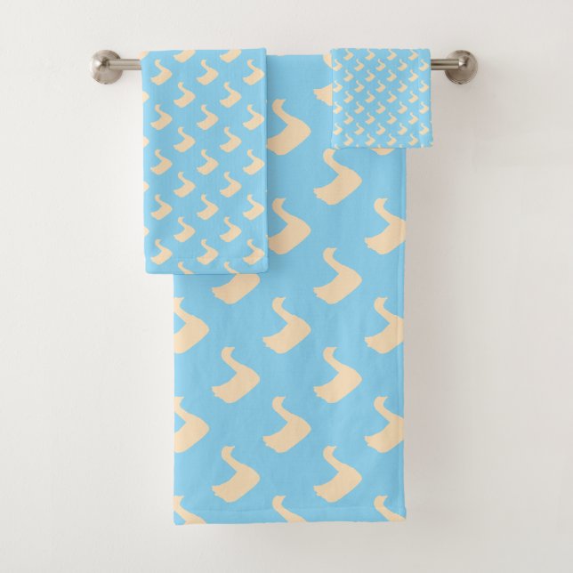 Ducky Duck Diagonal Lt Blue Kids   Badhandtuch Set (Insitu)