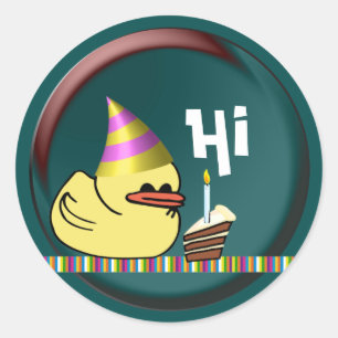 Ducky Geburtstag Runder Aufkleber