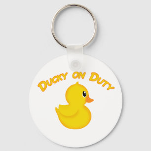 Ducky im Dienst Schlüsselanhänger