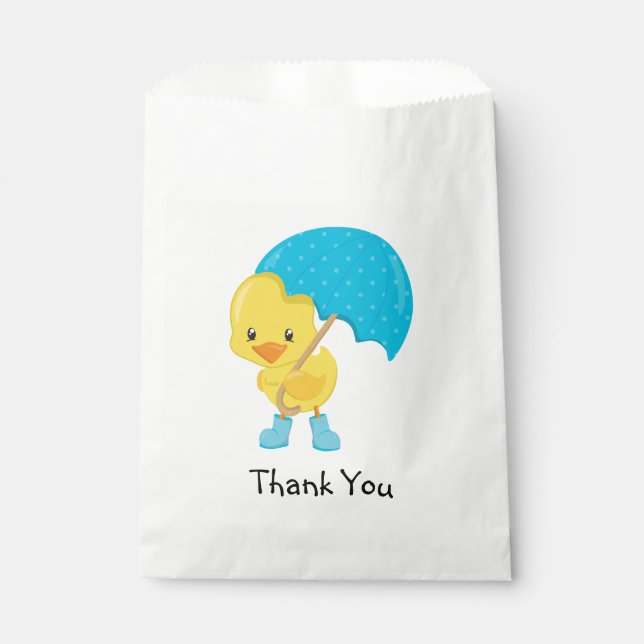 Ducky mit Umbrella Danke Geschenktütchen (Vorderseite)