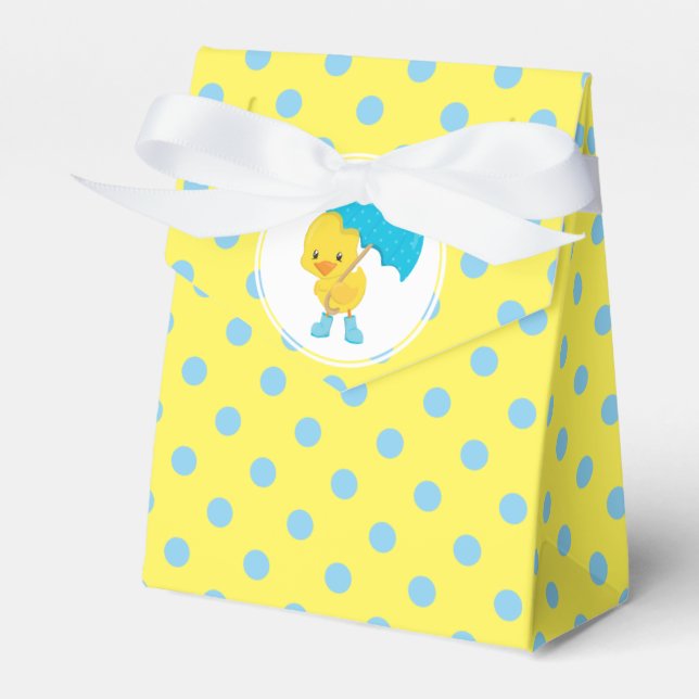 Ducky mit Umbrella und Polka Docks Geschenkschachtel (Vorderseite)
