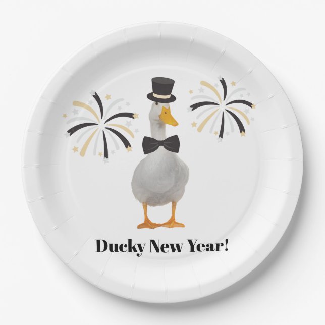Ducky New Year Pappteller (Vorderseite)