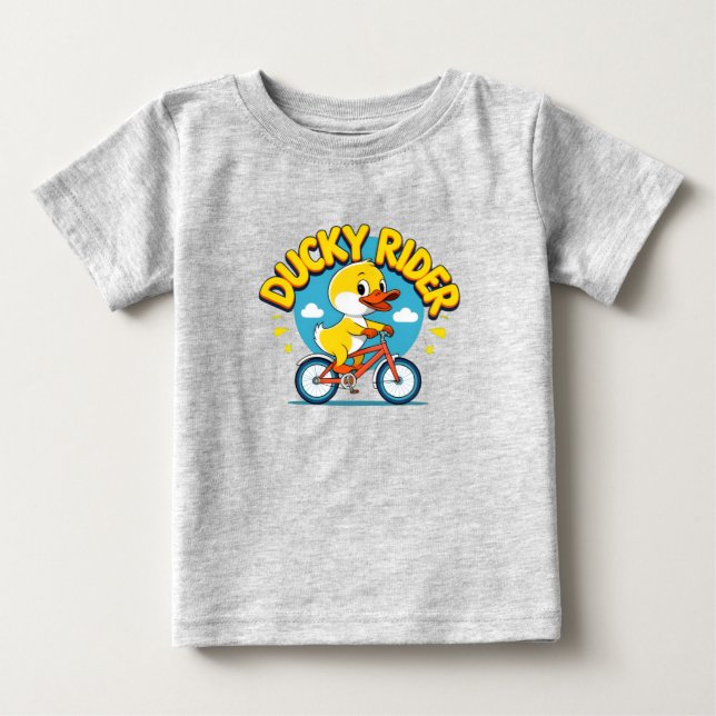 Ducky Rider Niedlich Cartoon Fahrrad T - Shirt (Vorderseite)