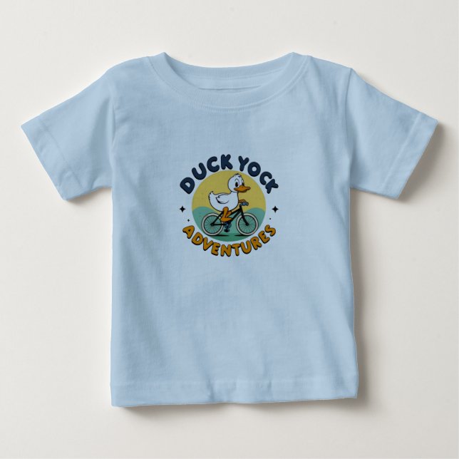 Ducky Rider Niedlich Cartoon Fahrrad T - Shirt (Vorderseite)