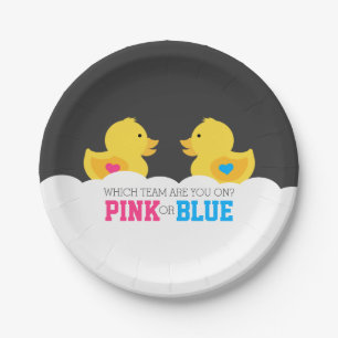 Ducky rosa oder blaues Gummigeschlecht decken Pappteller