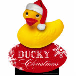 Ducky Weihnachtssankt-Gummi-Ente Freistehende Fotoskulptur<br><div class="desc">Wir wünschen Ihnen ein sehr Ducky Weihnachten und ein guten Rutsch ins Neue Jahr! Diese niedliche gelbe Ducky Gummisankt macht ein Spaß-kleines Geschenk! Zusammenpassender Feiertagsabendessen-Teller, Tassen, lädt und die verfügbaren Mappen ein. Treten Sie mit mir in Verbindung, wenn Sie spezielle Personifizierung auf diesem Einzelteil benötigen oder diesen Entwurf wollen, der...</div>