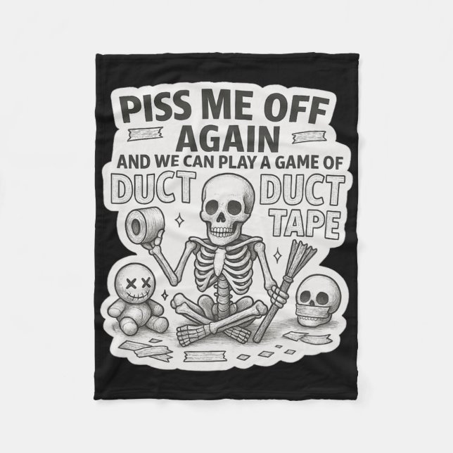 Duct Tape Skeleton Funny Sarcastic Halloween Fleecedecke (Vorderseite)
