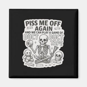 Duct Tape Skeleton Funny Sarcastic Halloween Magnet