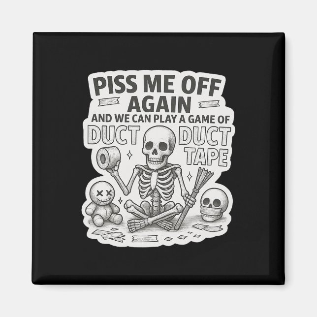 Duct Tape Skeleton Funny Sarcastic Halloween Magnet (Vorne)
