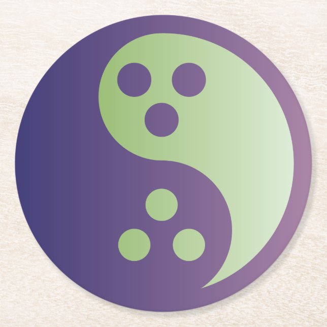 Dudeismus Yin Yang Untersetzer (rund) (Vorderseite)