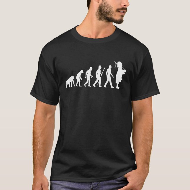 Dudelsack Evolution Dudelsack Musik Marsch  T-Shirt (Vorderseite)