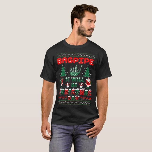 Dudelsack ist es Weihnachtstageshässliche T-Shirt (Vorne ganz)