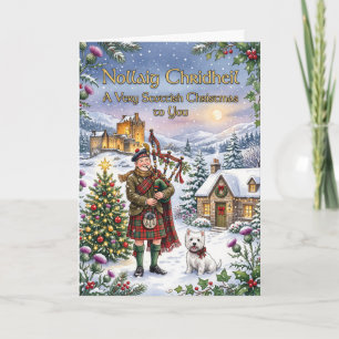 Dudelsackpfeifer Highland-Weihnachtskarte Karte