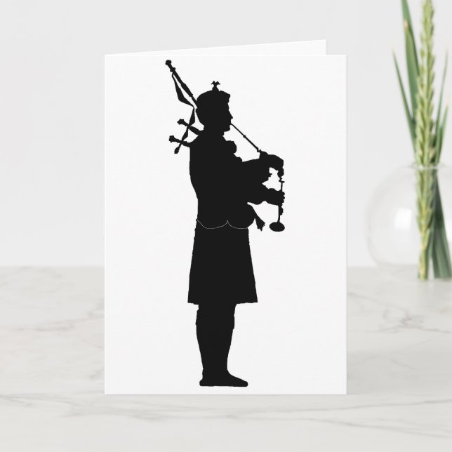 Dudelsackpfeifer-Silhouette Karte (Vorderseite)