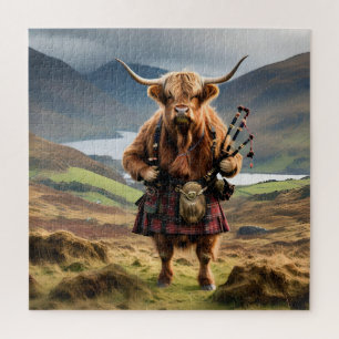 Dudelsackspieler Highland-Rind, 