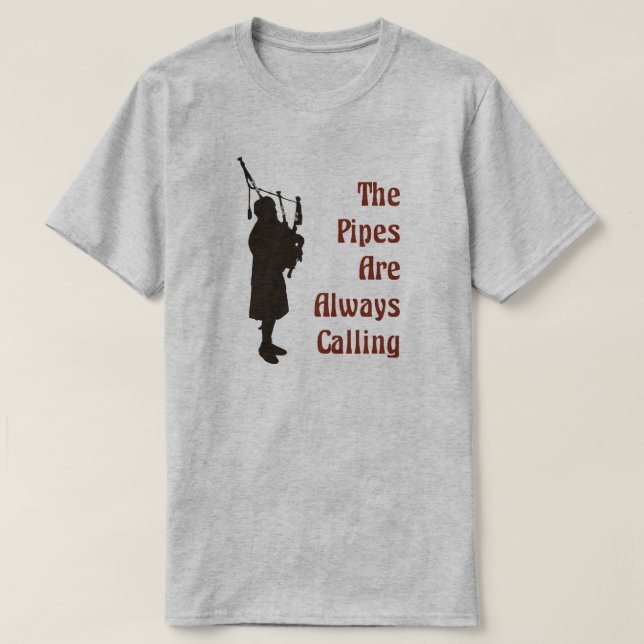 Dudelsackspieler-T - Shirt - die Rohre nennen (Design vorne)