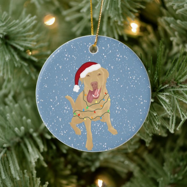 Dudley Labrador Christmas  Keramik Ornament (Baum)