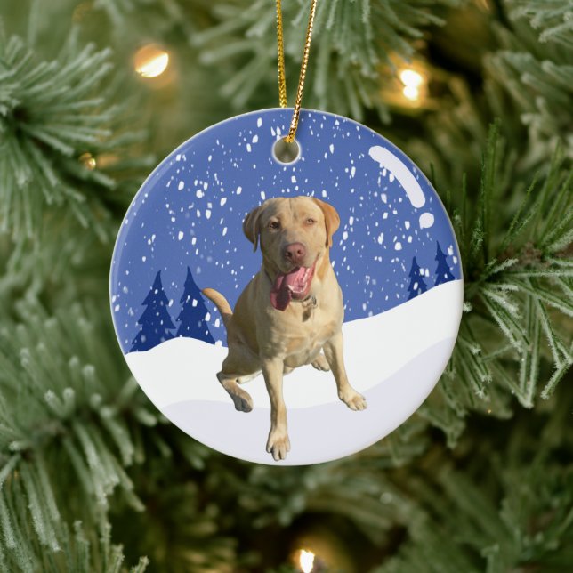 Dudley Labrador Christmas Keramik Ornament (Baum)