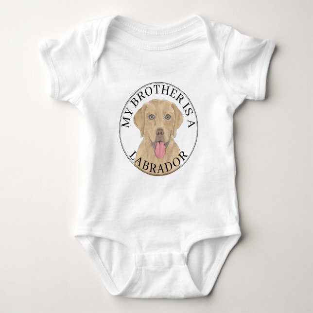Dudley Labrador Hund Baby Strampler (Vorderseite)
