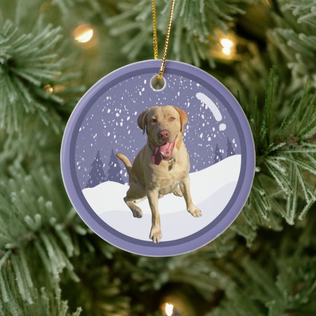 Dudley Labrador Keramik Ornament (Baum)