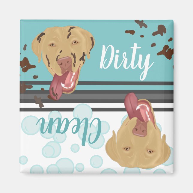 Dudley Labrador Retriever Dirty/Clean Geschirrspül Magnet (Vorne)