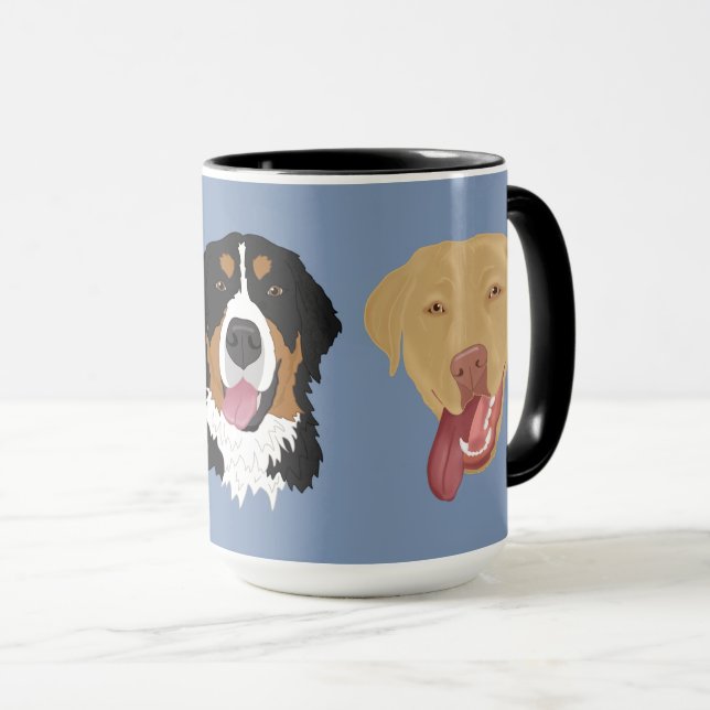 Dudley Labrador und Bernese Mountain Dog  Tasse (VorderseiteRechts)