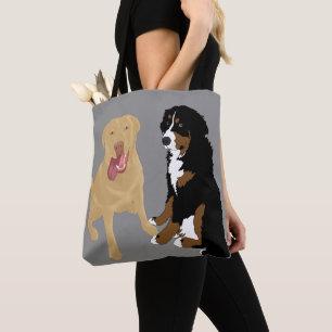 Dudley Labrador und Bernese Mountain Hund Tote Bag Tasche