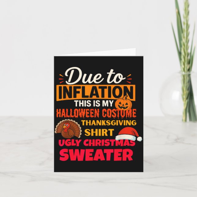 Due To Inflation This Is My Halloween Thanksgiving Karte (Vorderseite)