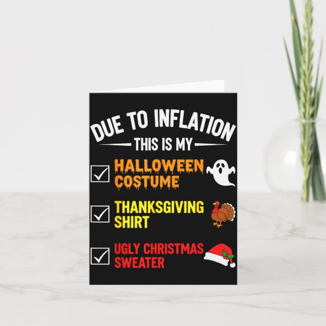 Due To Inflation This My Halloween Costume Men Wom Karte (Vorderseite)