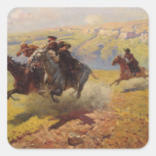 Duel, 1905 quadratischer aufkleber