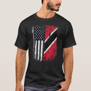 Duel Flag Trinidad und Tobago und American duel ci T-Shirt