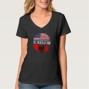 Duel-Flaggen-Design Albanien und amerikanischer Do T-Shirt