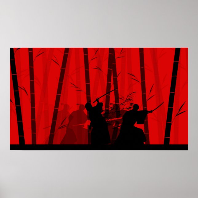 Duel in Red Bamboo - Samurai Battle Poster (Vorne)