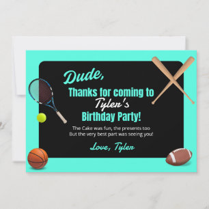 Duel Sports Anniversaire Carte de remerciements
