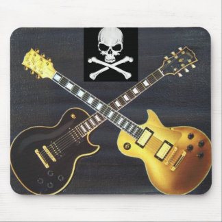 Duellgitarren Schädel u. gekreuzte Knochen Mousepad