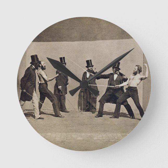 Duelling (photo) runde wanduhr (Vorderseite)
