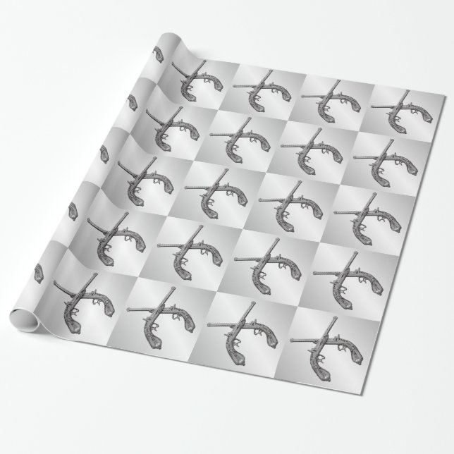 Duellkolben Silber Geschenkpapier (Ungerollt)