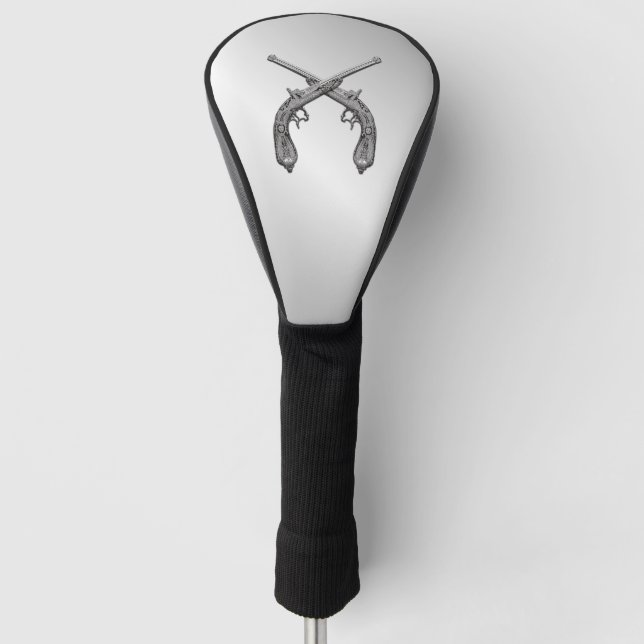 Duellkolben Silber Golf Headcover (Vorderseite)