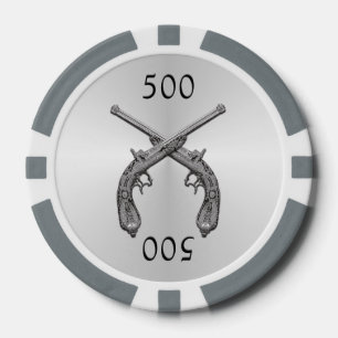 Duellkolben Silber Pokerchips