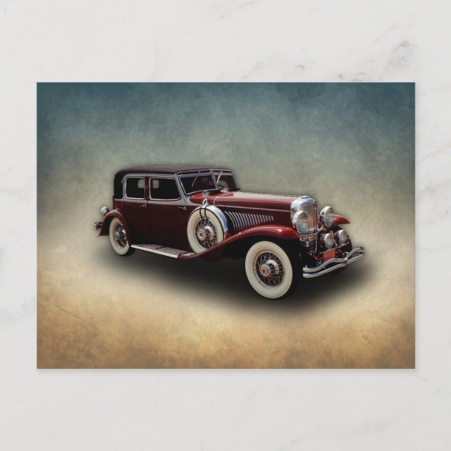 Duesenberg (Duesy) vorbildliches J Klassiker-Auto Postkarte (Vorderseite)
