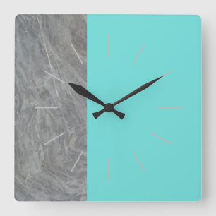 DUET Marmor und jede Farbe Quadratische Wanduhr