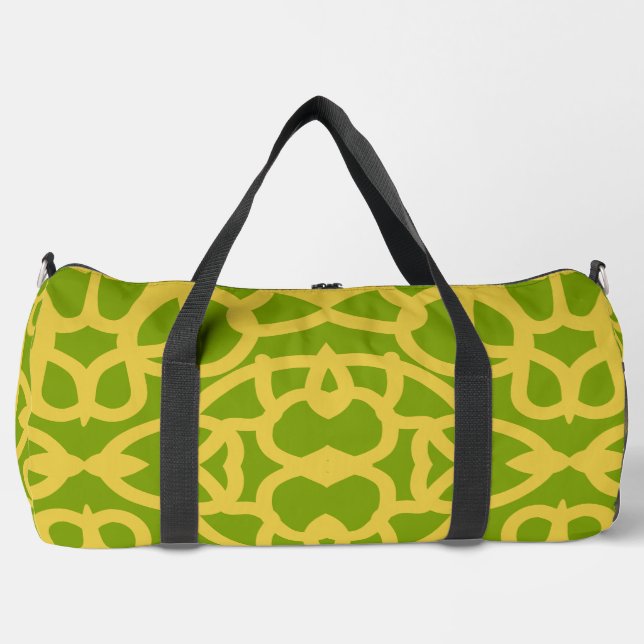 Duffel Bag Modernes, grünes und gelbes klassisches Duffle Bag (Vorderseite)